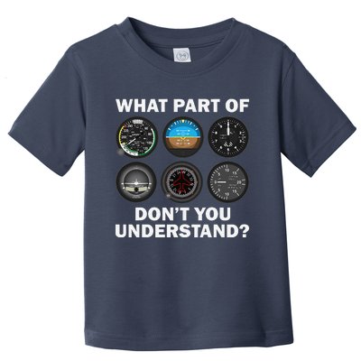 Funny Pilot Art Aviation Airline Pilot Instruments Toddler T-Shirt