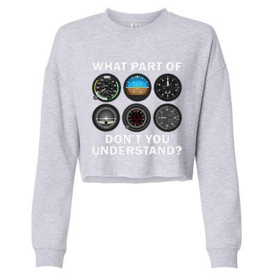 Funny Pilot Art Aviation Airline Pilot Instruments Cropped Pullover Crew