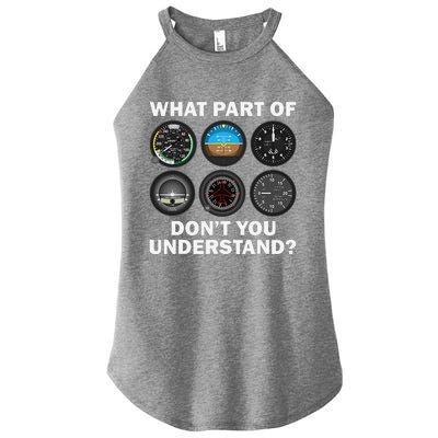 Funny Pilot Art Aviation Airline Pilot Instruments Women's Perfect Tri Rocker Tank