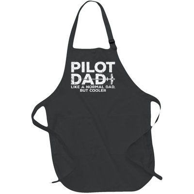 Funny Pilot Art For Dad Men Aviation Airplane Aircraft Pilot Full-Length Apron With Pockets