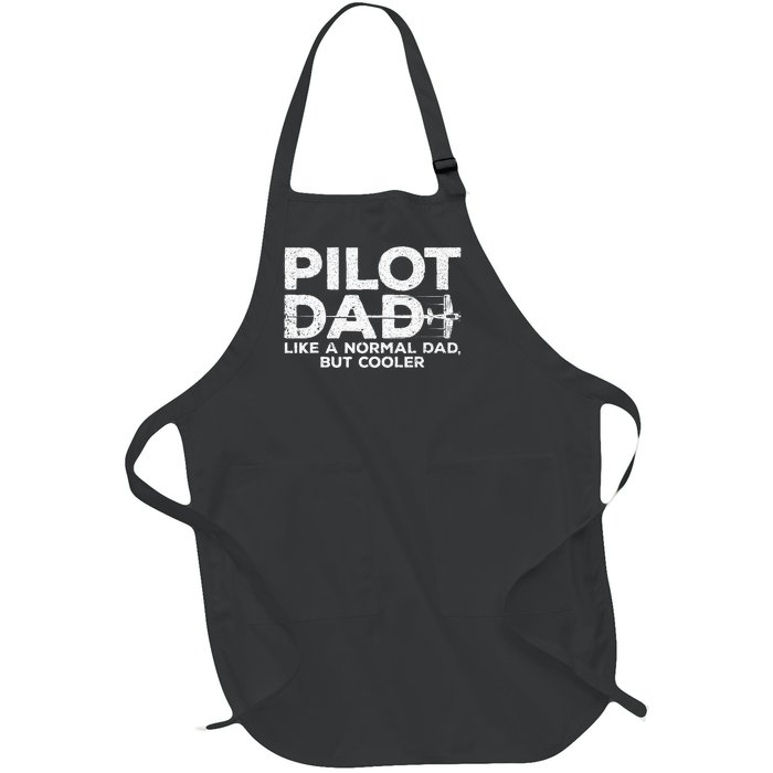 Funny Pilot Art For Dad Men Aviation Airplane Aircraft Pilot Full-Length Apron With Pockets