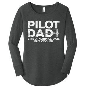 Funny Pilot Art For Dad Men Aviation Airplane Aircraft Pilot Women's Perfect Tri Tunic Long Sleeve Shirt