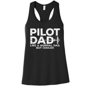 Funny Pilot Art For Dad Men Aviation Airplane Aircraft Pilot Women's Racerback Tank