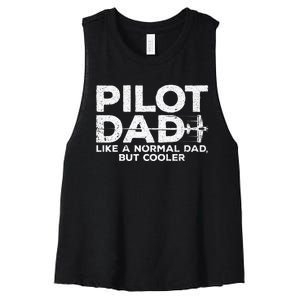 Funny Pilot Art For Dad Men Aviation Airplane Aircraft Pilot Women's Racerback Cropped Tank