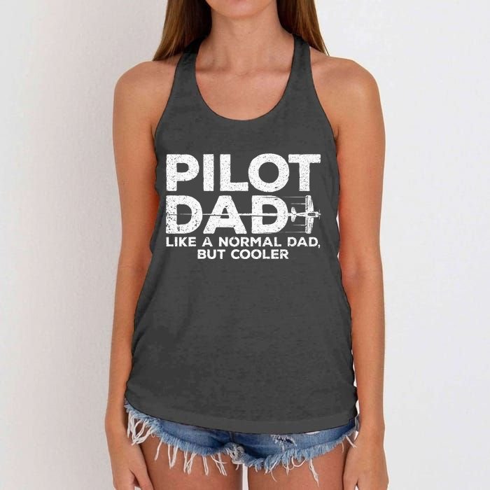 Funny Pilot Art For Dad Men Aviation Airplane Aircraft Pilot Women's Knotted Racerback Tank