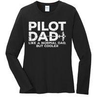 Funny Pilot Art For Dad Men Aviation Airplane Aircraft Pilot Ladies Long Sleeve Shirt