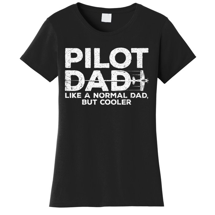 Funny Pilot Art For Dad Men Aviation Airplane Aircraft Pilot Women's T-Shirt