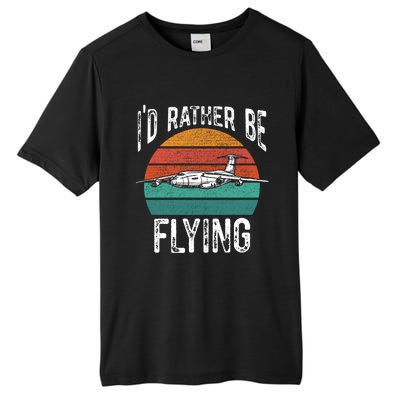 Flying Pilot Airplane Id Rather Be Flying Pilot Airplane Gift Tall Fusion ChromaSoft Performance T-Shirt