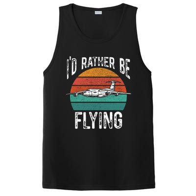 Flying Pilot Airplane Id Rather Be Flying Pilot Airplane Gift PosiCharge Competitor Tank