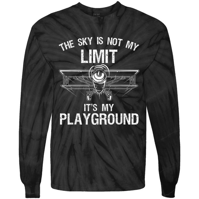 Funny Pilot Art For Men Women Airplane Pilot Aviation Tie-Dye Long Sleeve Shirt