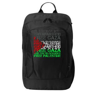 Free Palestine Arabic Palestine Gaza Jerusalem Support Flag City Backpack