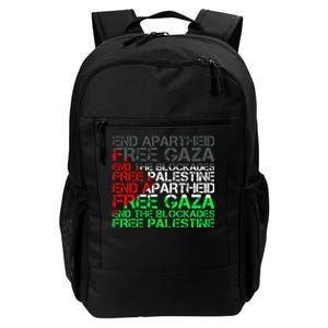 Free Palestine Arabic Palestine Gaza Jerusalem Support Flag Daily Commute Backpack