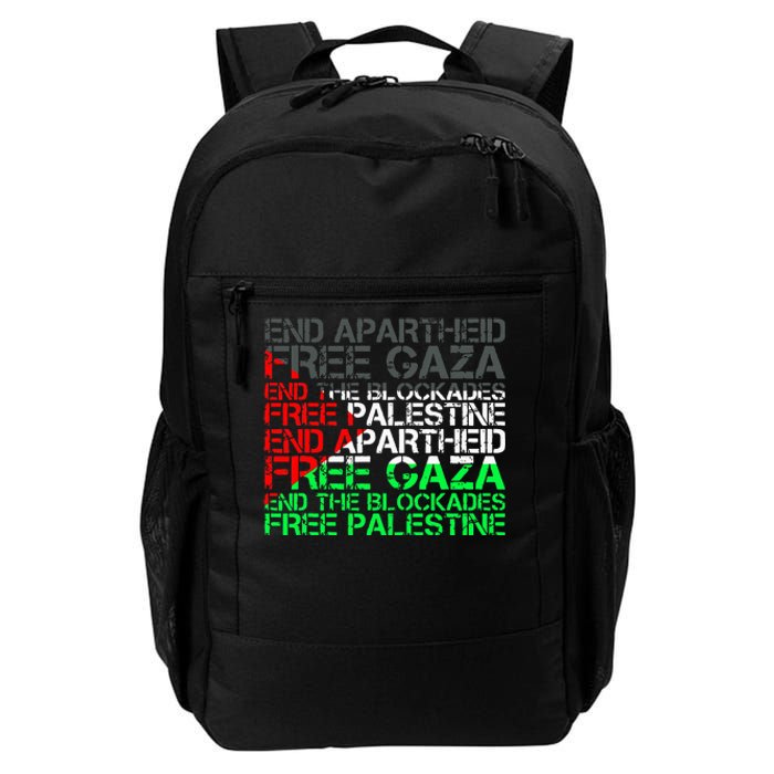 Free Palestine Arabic Palestine Gaza Jerusalem Support Flag Daily Commute Backpack