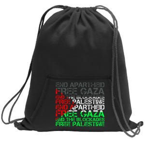 Free Palestine Arabic Palestine Gaza Jerusalem Support Flag Sweatshirt Cinch Pack Bag