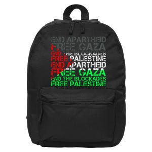 Free Palestine Arabic Palestine Gaza Jerusalem Support Flag 16 in Basic Backpack