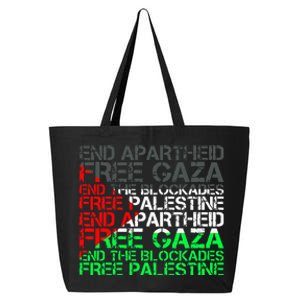 Free Palestine Arabic Palestine Gaza Jerusalem Support Flag 25L Jumbo Tote