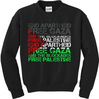 Free Palestine Arabic Palestine Gaza Jerusalem Support Flag Kids Sweatshirt