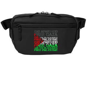 Free Palestine Arabic Palestine Gaza Jerusalem Support Flag Crossbody Pack