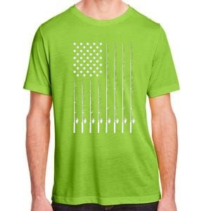 Fishing Pole American Flag Patriotic Outdoorsman Adult ChromaSoft Performance T-Shirt