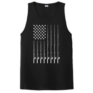 Fishing Pole American Flag Patriotic Outdoorsman PosiCharge Competitor Tank