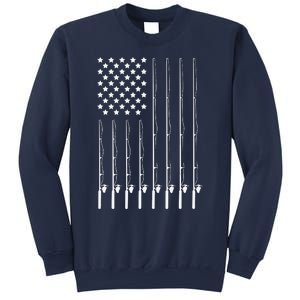 Fishing Pole American Flag Patriotic Outdoorsman Sweatshirt