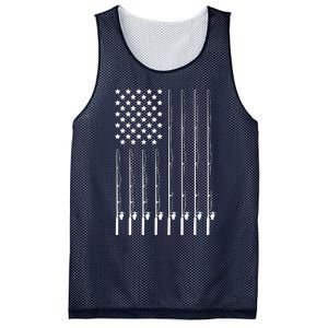 Fishing Pole American Flag Patriotic Outdoorsman Mesh Reversible Basketball Jersey Tank