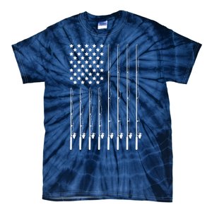 Fishing Pole American Flag Patriotic Outdoorsman Tie-Dye T-Shirt