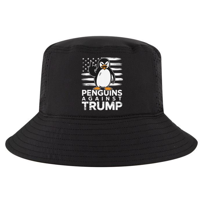Funny Penguins Against Trump Penguin Flippers Up Resist Cool Comfort Performance Bucket Hat