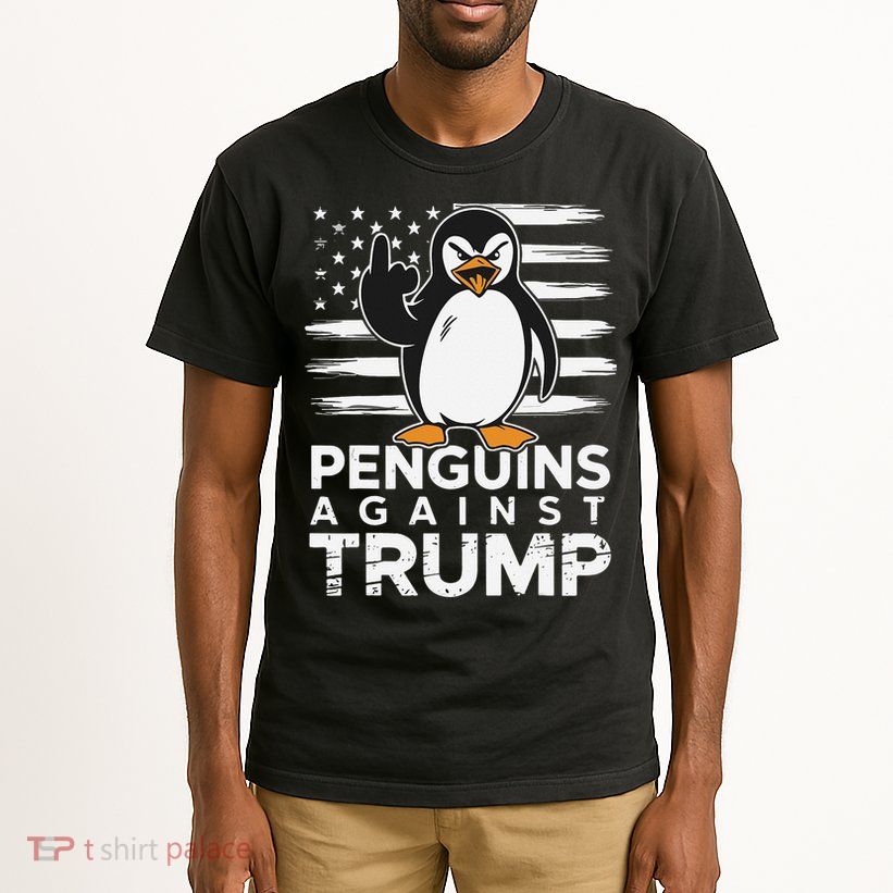 Funny Penguins Against Trump Penguin Flippers Up Resist Tall T-Shirt