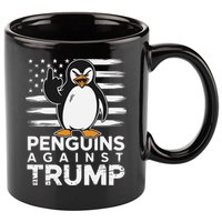 Funny Penguins Against Trump Penguin Flippers Up Resist 11oz C Handle Ceramic Mug