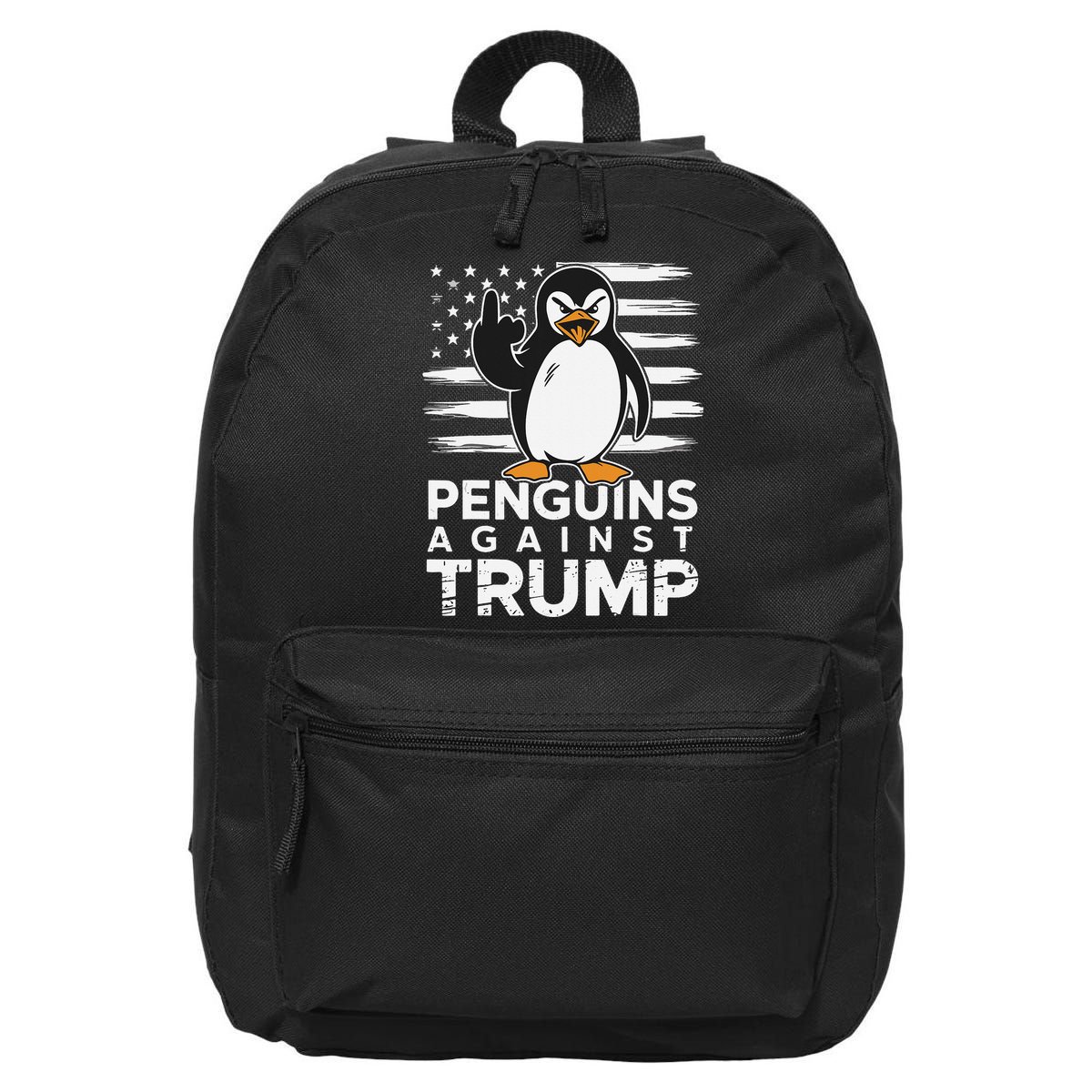 Funny Penguins Against Trump Penguin Flippers Up Resist 16 in Basic Backpack