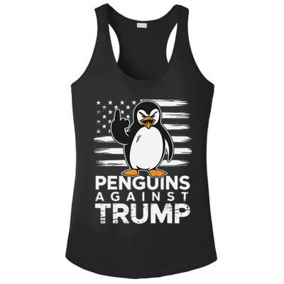 Funny Penguins Against Trump Penguin Flippers Up Resist Ladies PosiCharge Competitor Racerback Tank