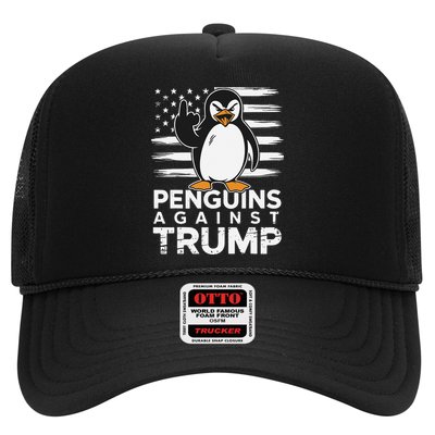 Funny Penguins Against Trump Penguin Flippers Up Resist Trucker Hat