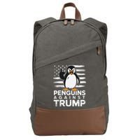 Funny Penguins Against Trump Penguin Flippers Up Resist Cotton Canvas Backpack