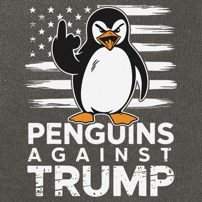 Funny Penguins Against Trump Penguin Flippers Up Resist Cotton Canvas Backpack