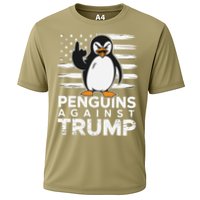 Funny Penguins Against Trump Penguin Flippers Up Resist Cooling Performance Crew T-Shirt
