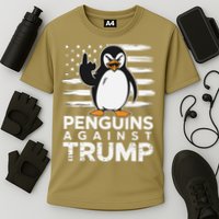 Funny Penguins Against Trump Penguin Flippers Up Resist Cooling Performance Crew T-Shirt