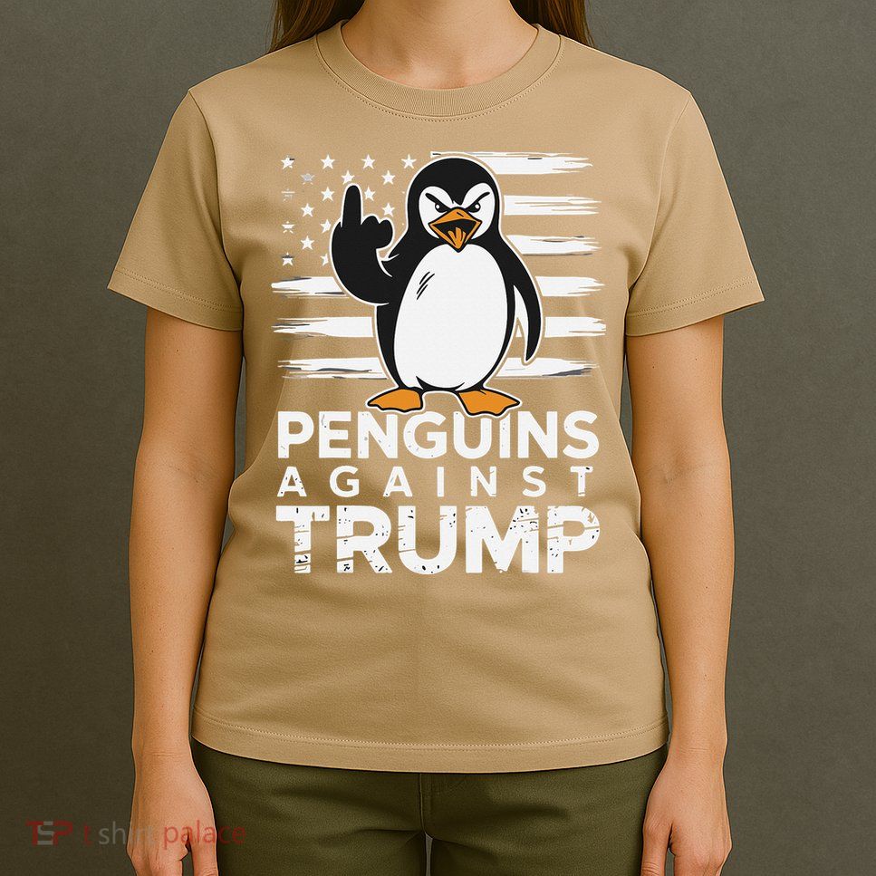Funny Penguins Against Trump Penguin Flippers Up Resist T-Shirt