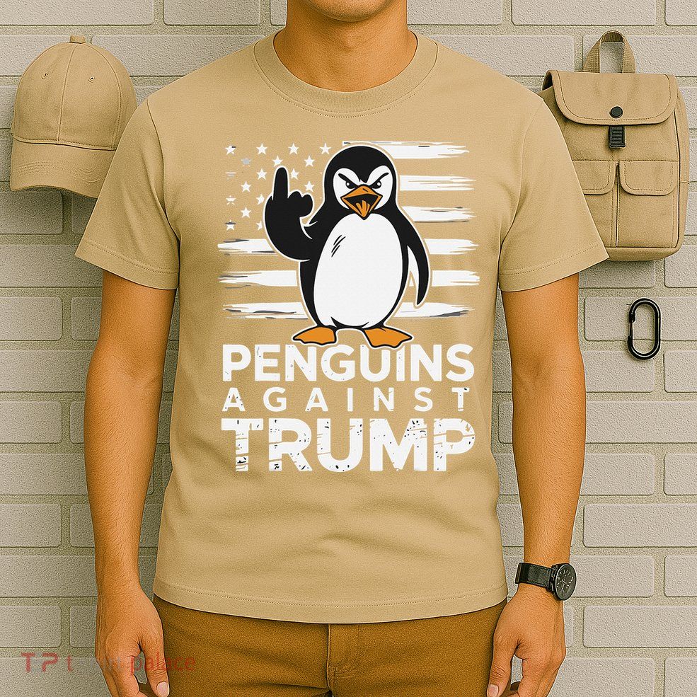 Funny Penguins Against Trump Penguin Flippers Up Resist T-Shirt