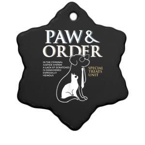 Funny Paw And Order Special Treats Unit Training Dog And Cat Ceramic Star Ornament