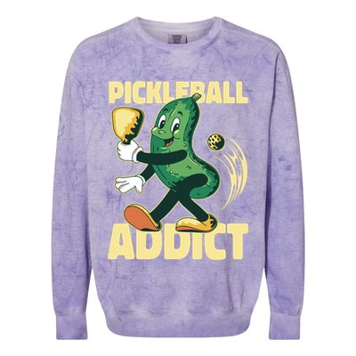 Funny Pickleball Addict Colorblast Crewneck Sweatshirt