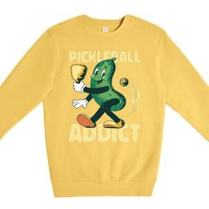 Funny Pickleball Addict Premium Crewneck Sweatshirt