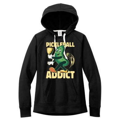 Funny Pickleball Addict Women's Fleece Hoodie