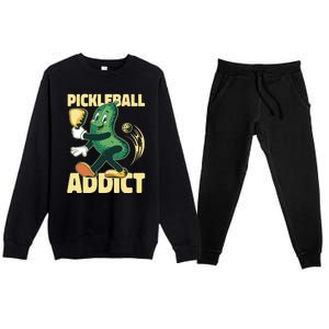 Funny Pickleball Addict Premium Crewneck Sweatsuit Set