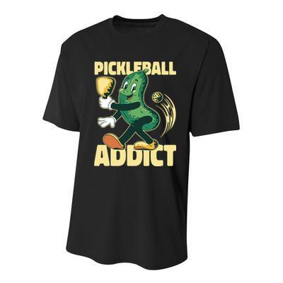 Funny Pickleball Addict Youth Performance Sprint T-Shirt