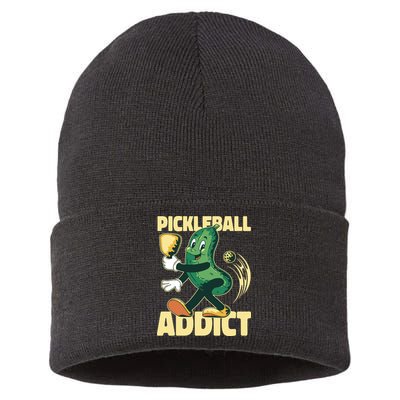 Funny Pickleball Addict Sustainable Knit Beanie