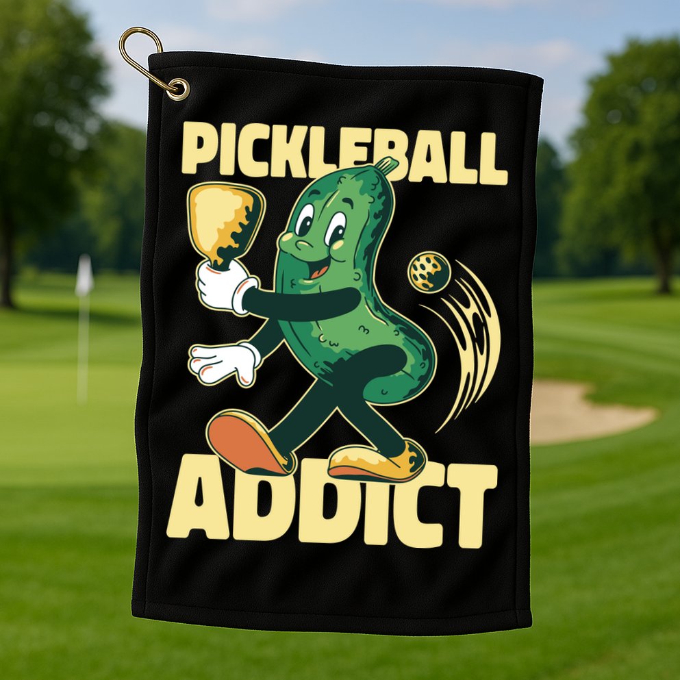 Funny Pickleball Addict Golf Towel