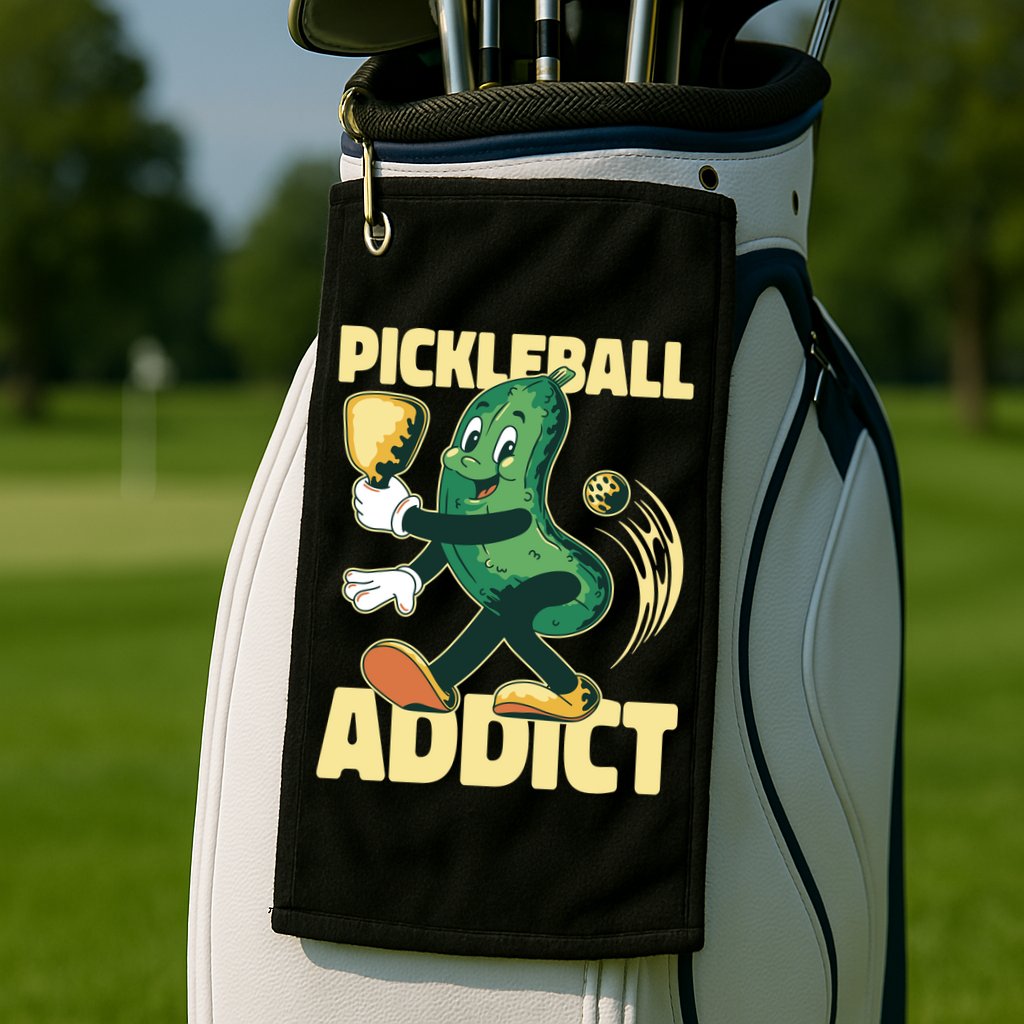 Funny Pickleball Addict Golf Towel