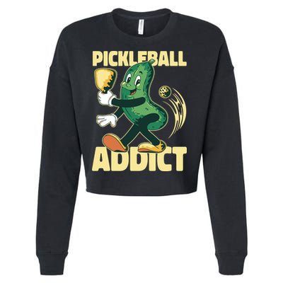 Funny Pickleball Addict Cropped Pullover Crew