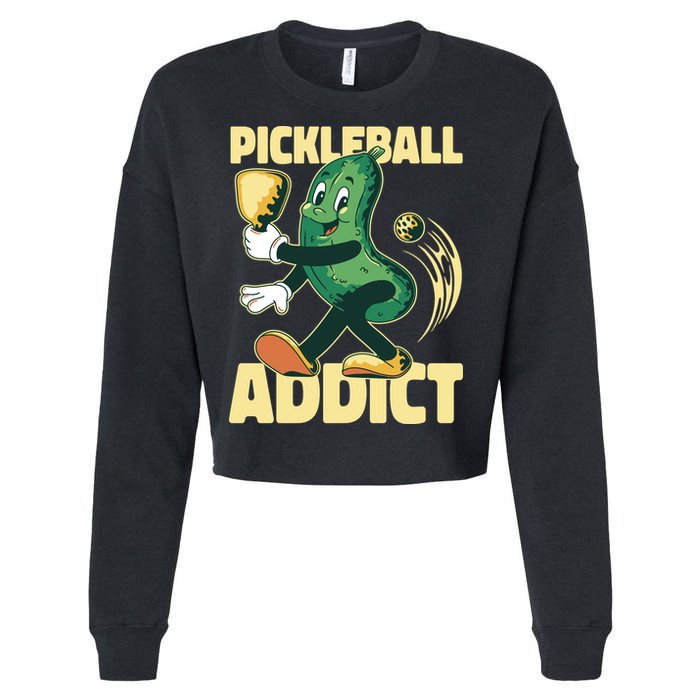 Funny Pickleball Addict Cropped Pullover Crew